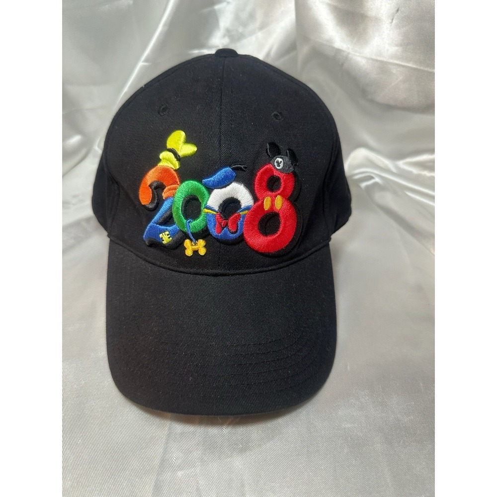 Walt Disney World 2008 Adult Size Embroidered Black Souvenir Mickey Mouse Hat
